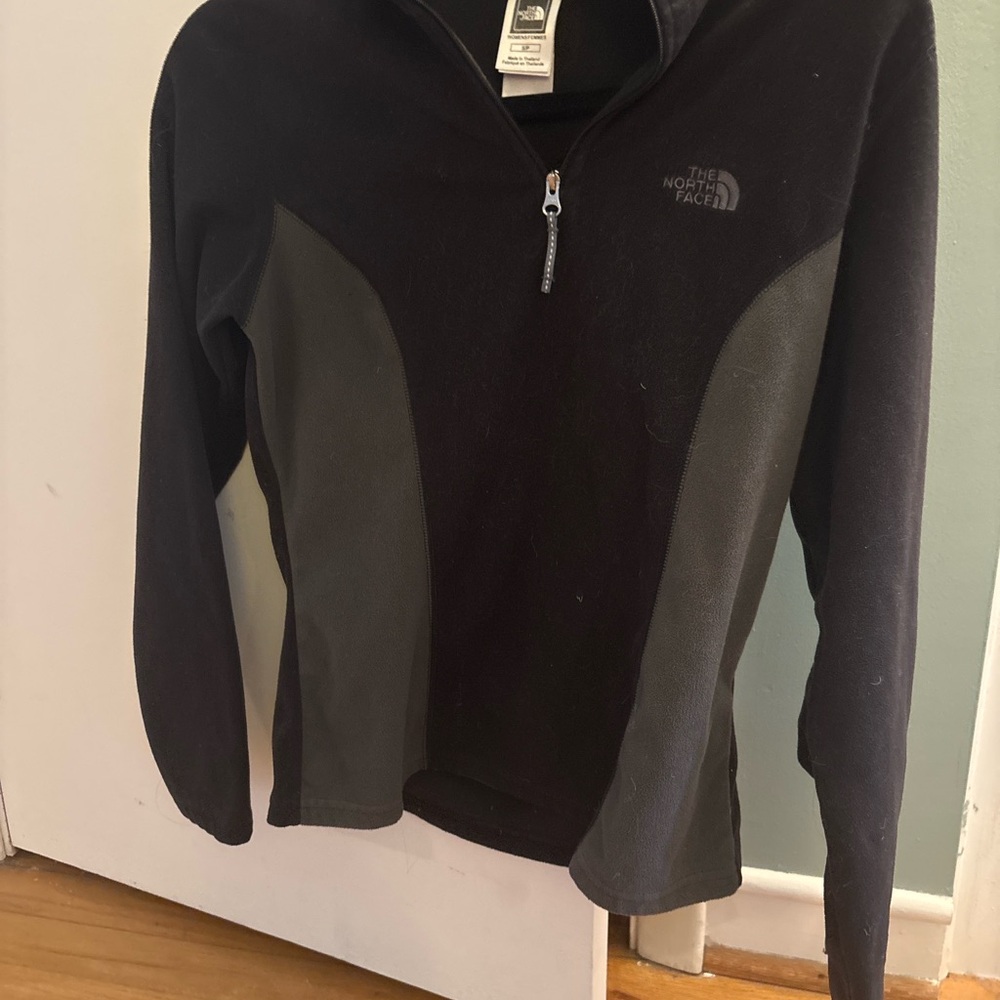 The North Face Black and Dark Gray Half-Zip Pullover Fleece